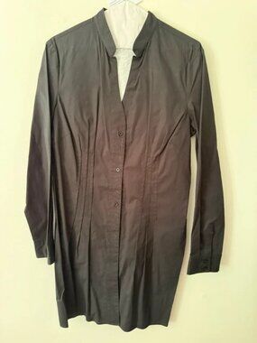 Dark Charcoal Button-Down Shirt Dress | Size XL | Gabriella